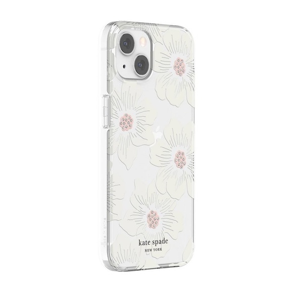 Kate Spade Apple iPhone 13 Pro Protective Hard Shell Case in Hollyhock Floral - Picture 3 of 12